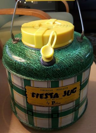 Vintage Hot Or Cold Fiesta Jug By Poloron Fiberglas Insulated Vg