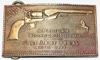 Ata - 08 Brass Belt Buckle Colt Army Model 1860.  44 Bay State Jewelry & Silversmit