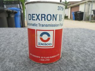 Vintage Delco Dexron Ii 379 - 1 Automatic Transmission Fluid Atf 1 Full Quart Can