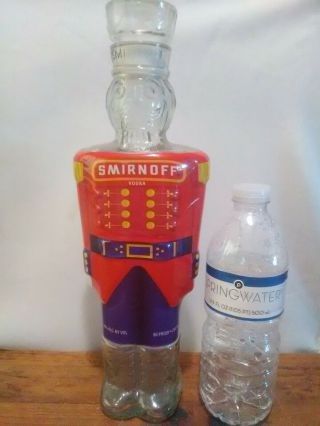 Smirnoff Vodka Toy Soldier Nutcracker Empty Glass Bottle Decanter (1998 Edition)
