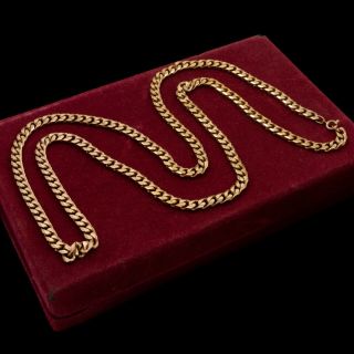 Antique Vintage Art Deco 14k Gold Filled Gf Curb Link Chain Huge Necklace 48.  6g