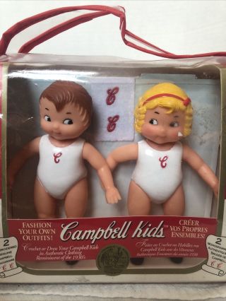 Vintage 5 " Campbell Soup Kids Collector Dolls 1995 - Fibre Craft Three Outfits
