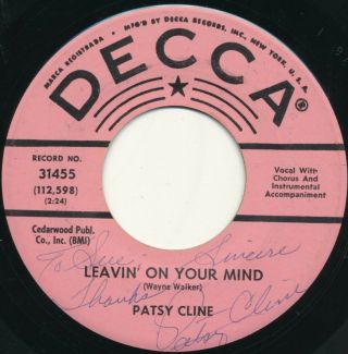Patsy Cline - Pink Promo 45 Leavin 