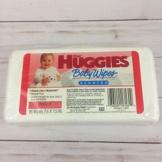 Nos Vintage 1992 Kleenex Huggies Travel Baby Diaper Wipes Container Htf