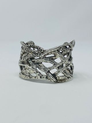 Brutalist Sterling Silver Cuff Bracelet Modernist Texas Estate 78 Grams
