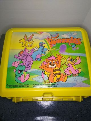 Vintage 1985 Wuzzles Aladdin Lunch Box - Hasbro / Walt Disney With Thermos