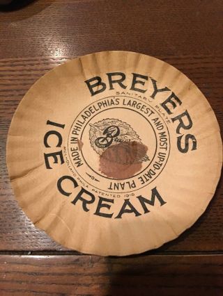 Rare 1916 Breyers Ice Cream Soda Fountain Shop Paper Plate