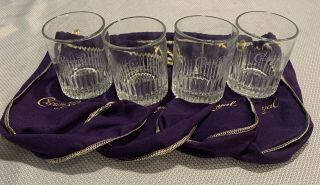 Crown Royal Rocks Glasses.  Set Of 4. ,  4 Crown Royal Bags.