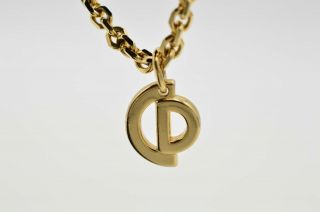 Christian Dior Vintage Signed Bracelet Logo Cd Charm Gold Linked Chain Rare Bin2