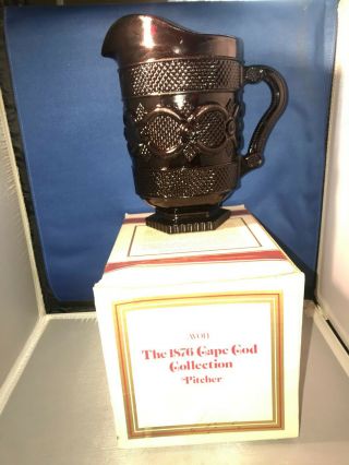 Vintage Avon 1876 Cape Cod Ruby Red Glass 46oz Beverage Pitcher 8 1/4 " Tall Vgc