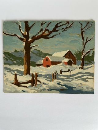 Vintage Paint By Number Winter Scene 1960 