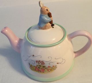 Beatrix Potter Peter Rabbit Tea Pot By Teleflora 2002 Ceramic