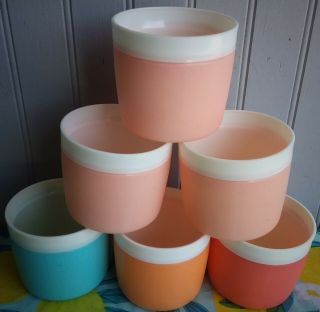 Set 6 Vintage Bolero Therm - O - Ware Insulated Plastic Cups