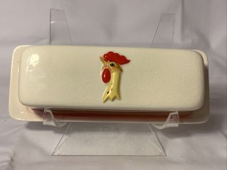 1961 Holt Howard Coq Rouge Rooster Butter Dish