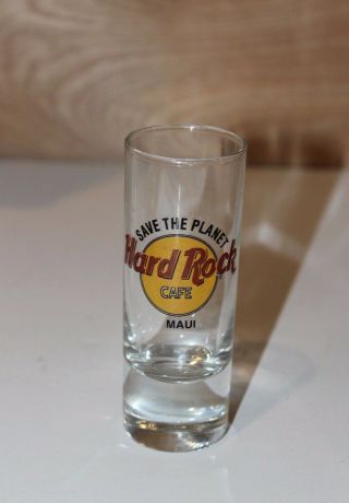 Hard Rock Cafe Maui Hawaii Shot Glass 4.  25 " Tall