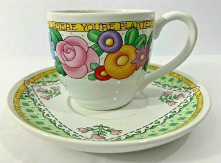 Mary Englebreit Bloom Where You Are Planted Teacup And Saucer Set Coffee Tea