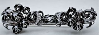 Georgian Silver Pin Brooch With Mine Cut Diamonds Antique Early 19th Century