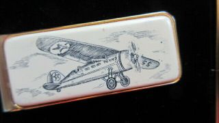 Texaco Gas Station & Oil For Airplanes Vtg Money Clip Nos Employee Gift?