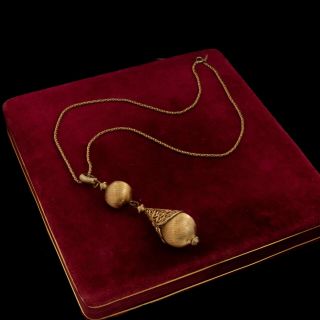 Antique Vintage Art Deco 14k Gold Filled Gf Etruscan Beaded Necklace 20.  9g