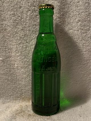Full 6 1/2oz Boone Rock Ginger Ale Embossed Soda Bottle Spencer,  N.  C.
