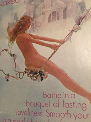 1971 Naked Nude Woman On Swing Cashmere Bouquet Soap & Powder Ad