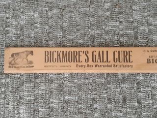 Vintage Bickmore ' s Gall Cure In The Barn Wood Advertising Ruler 2