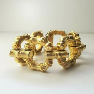 Vintage Pauline Rader Chunky Gold Tone Bracelet