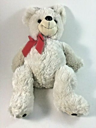 Marriott Hotels Plush Teddy Bear Toy Cream With Red Ribbon 15 "