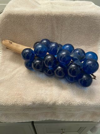 Mcm Acrylic Lucite Bunch Blue Grapes 12”