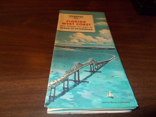 1962 Standard Oil Florida West Coast Vintage Road Map /sunshine Skyway On Cover