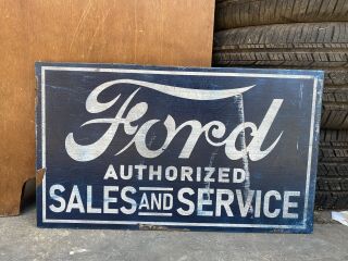 21” Hand Painted Vintage Style Wooden Ford Sign / Rustic Folk Art Advertising