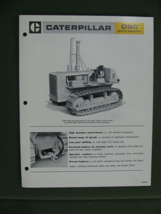 1970 Caterpillar D6c Special Application Track - Type Brochure 4 Pages