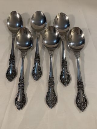 6 Oneida Northland Baton Rouge Stainless Soup Spoons