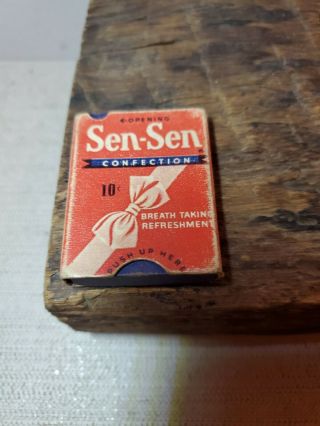 Vintage Sen Sen Candy Confection Box American Chicle Co W/ Candy