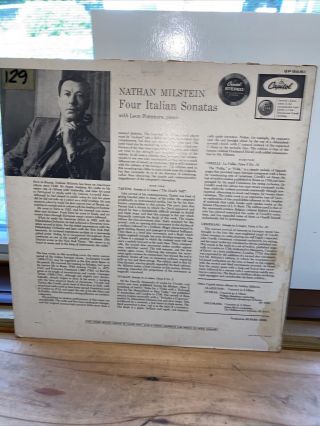 Nathan Milstein four Italian Sonatas CAPITOL SP - 8481 STEREO LP EX 4