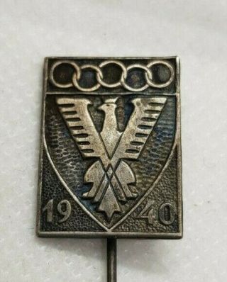 Rare Olympic Badge 1940 Poland Summer Olympics Games Tokyo Japan Olympiade