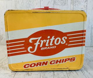Vintage 1970s Thermos Brand Fritos Corn Chips Metal Lunchbox No Thermos