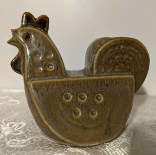 Vintage Mid Century Danish Modern Ceramic Pottery Planter Chicken Hen Rooster