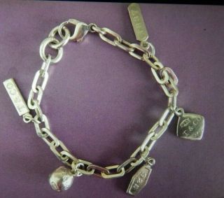 " Tiffany & Co.  " Rare 1837 5 Charm Sterling Silver Bracelet