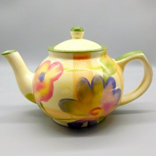 Jay Imports Florisa Teapot Porcelain Floral Design By Jay Pink Yellow Green