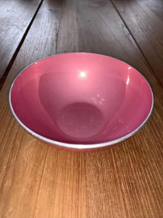 Emalox Vintage Mid Century Modern Mcm Rose Pink Enamel 5 " Bowl (norway)