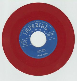 Rare - Smiley Lewis " Play Girl & Bib Mamou " On Imperial 5234 Red Vinyl