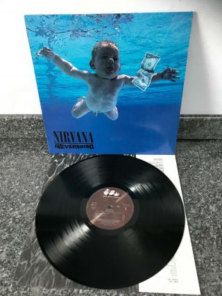 Lp Vinyl Album Nirvana Nevermind Uk 1st Press 1991 Geffen Misprint Inner Ex/ex