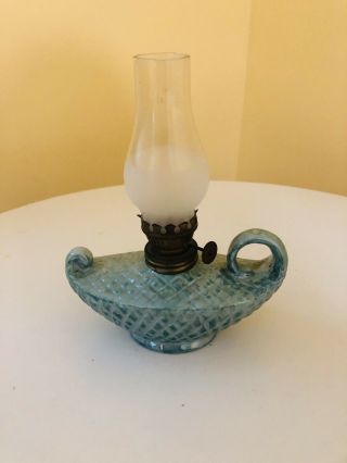 Vintage Holt Howard Kerosene/ Oil Aladdin Genie Green Finger Grip Lamp 2