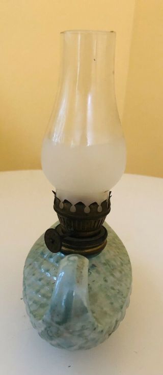 Vintage Holt Howard Kerosene/ Oil Aladdin Genie Green Finger Grip Lamp 3