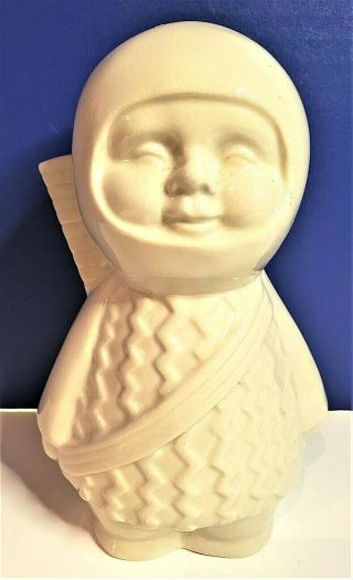 White Ceramic Benihana Tiki Mug Sakura Boy Warrior Made In Japan