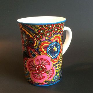 Vera Bradley Ceramic Symphony In Hue Coffee Tea Mug Cup