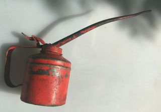 Vintage Wesco Oil Can Rusty Red