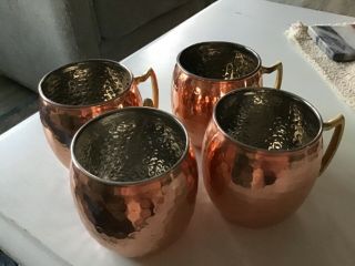 Set Of 4 Odi Copper Moscow Mule Mugs Euc