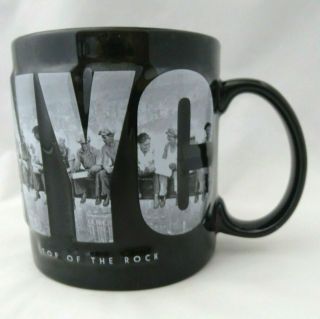 York City Coffee Mug Nyc Top Of The Rock Observation Deck 16 Oz Black 2010